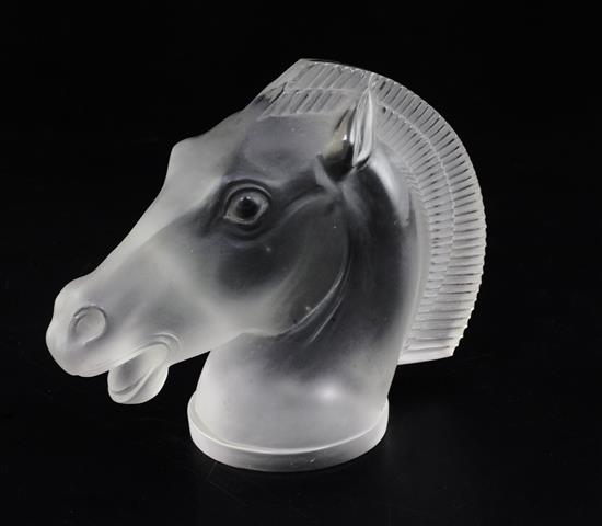 Longchamp/Horse. A glass mascot by René Lalique, introduced on 12/6/1929, No.1152A, 12cm.